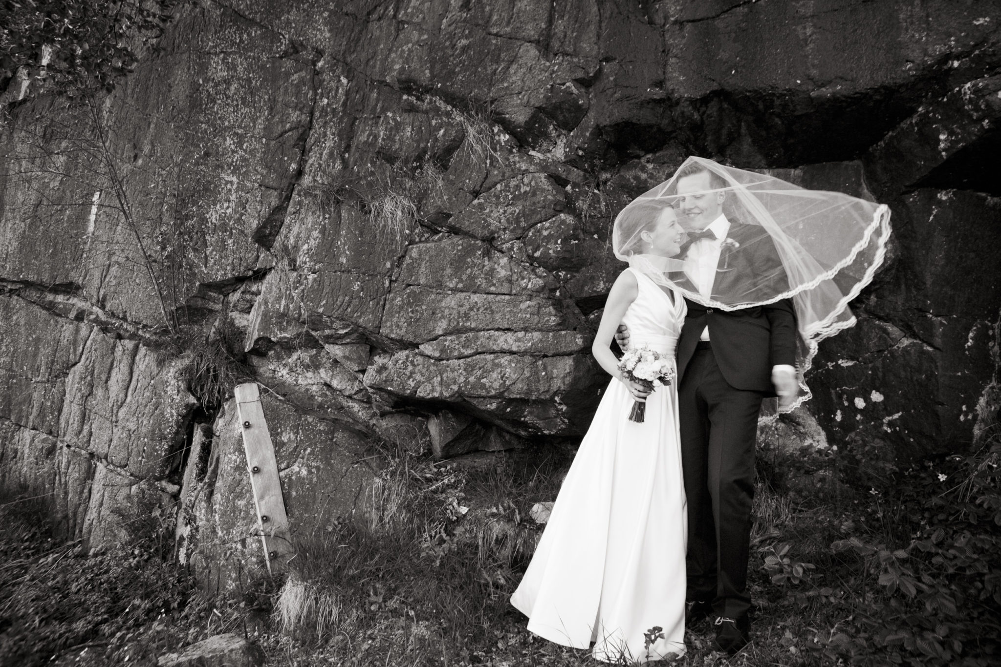 Bride and groom in the nature of Bornholm
