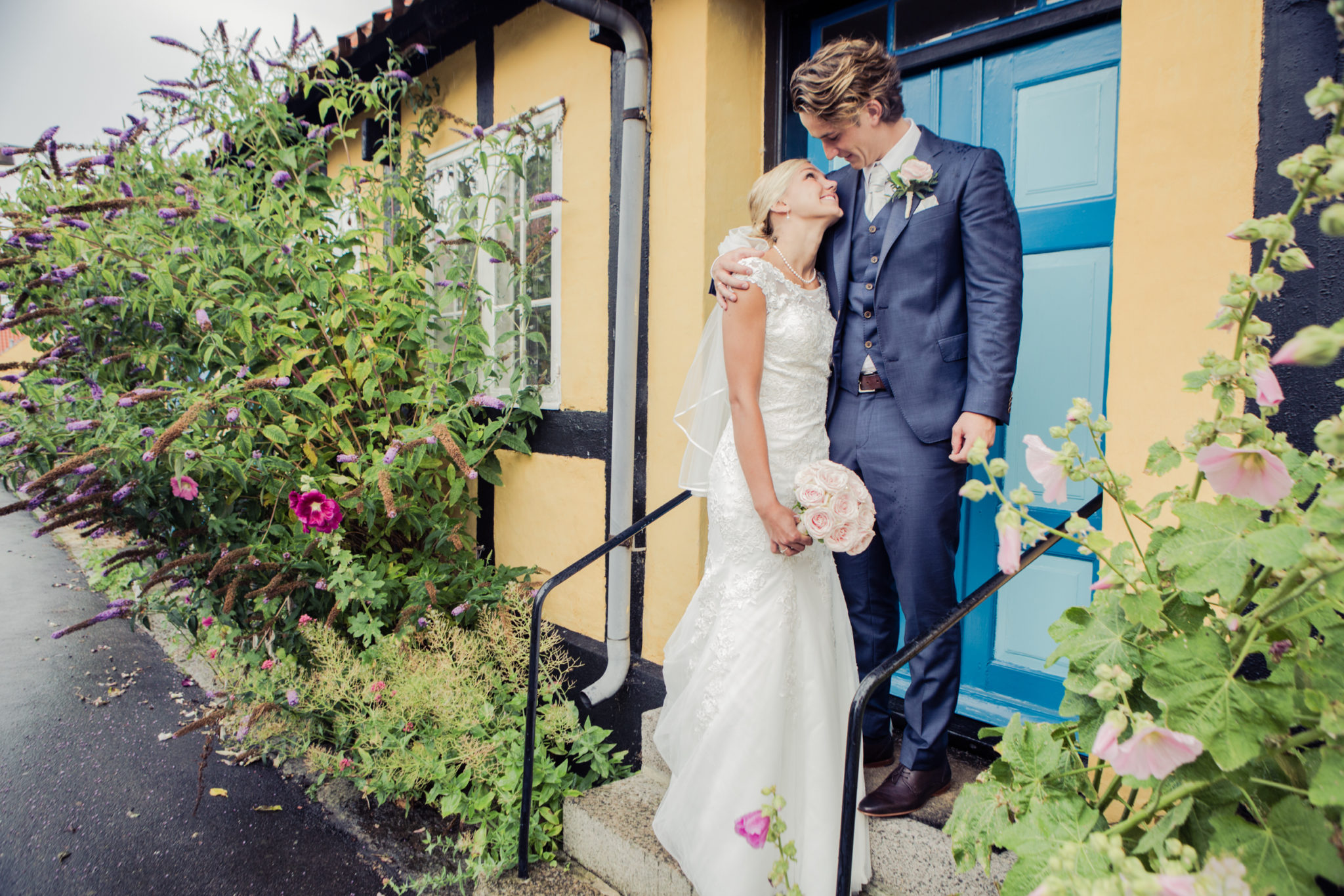 Bride and Groom at the Town Hall on Bornholm