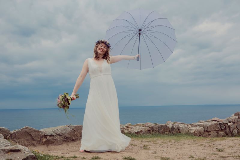 Hair stylists make sure your hairstyle stays in place when you get married on the Danish island Bornholm