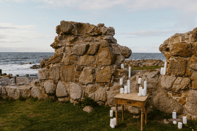 Candles for a wedding at the robber's castle on Bornholm.