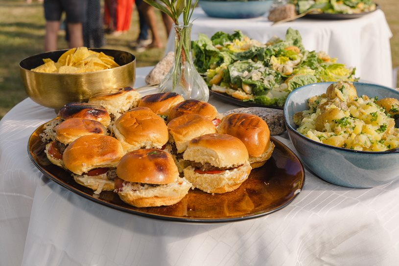 Wedding buffet during a wedding on Bornholm in Denmark.