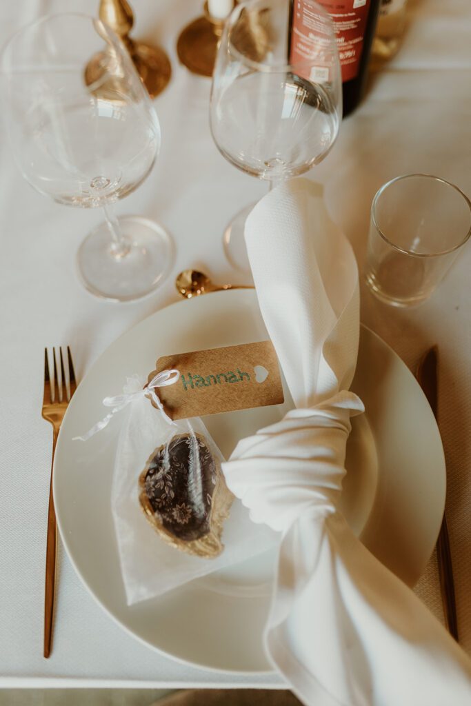 Table decorations at a wedding in Denmark.