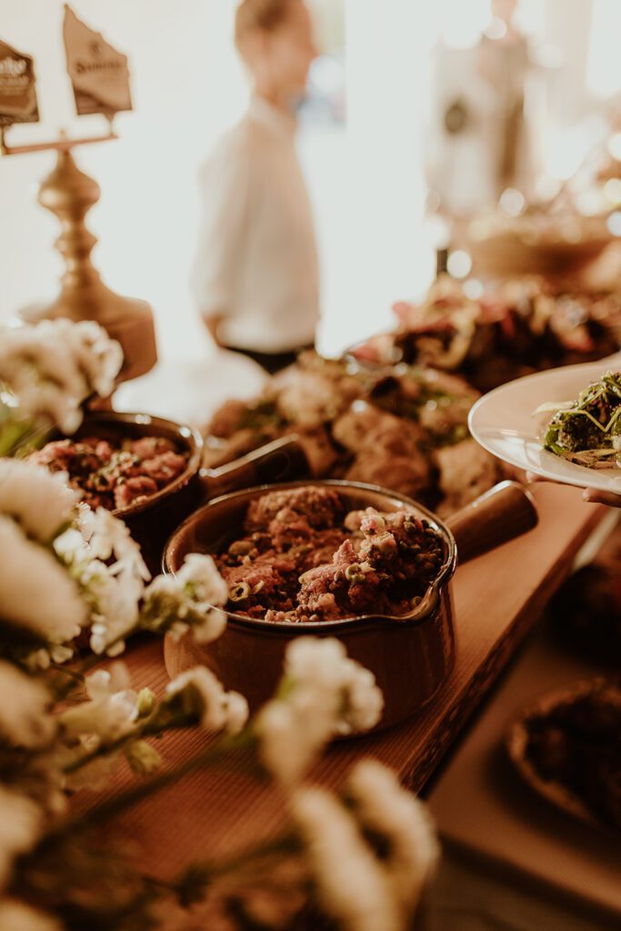 A Danish wedding buffet at a wedding on Bornholm.